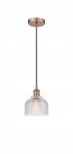 Innovations Lighting 616-1P-AC-G412 - Dayton - 1 Light - 6 inch - Antique Copper - Cord hung - Mini Pendant