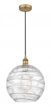 Innovations Lighting 616-1P-BB-G1213-12 - Athens Deco Swirl - 1 Light - 12 inch - Brushed Brass - Cord hung - Mini Pendant