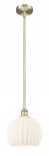 Innovations Lighting 616-1S-AB-G1217-10WV - White Venetian - 1 Light - 10 inch - Antique Brass - Stem Hung - Mini Pendant