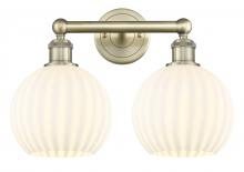 Innovations Lighting 616-2W-AB-G1217-8WV - White Venetian - 2 Light - 17 inch - Antique Brass - Bath Vanity Light