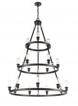 Innovations Lighting 82034-BK-LED - Saloon - 18 Light - 40 inch - Matte Black - Chain Hung - Chandelier