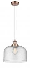 Innovations Lighting 916-1P-AC-G74-L - Bell - 1 Light - 12 inch - Antique Copper - Cord hung - Mini Pendant