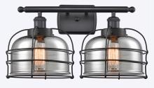 Innovations Lighting 916-2W-BK-G73-CE - Bell Cage - 2 Light - 16 inch - Matte Black - Bath Vanity Light