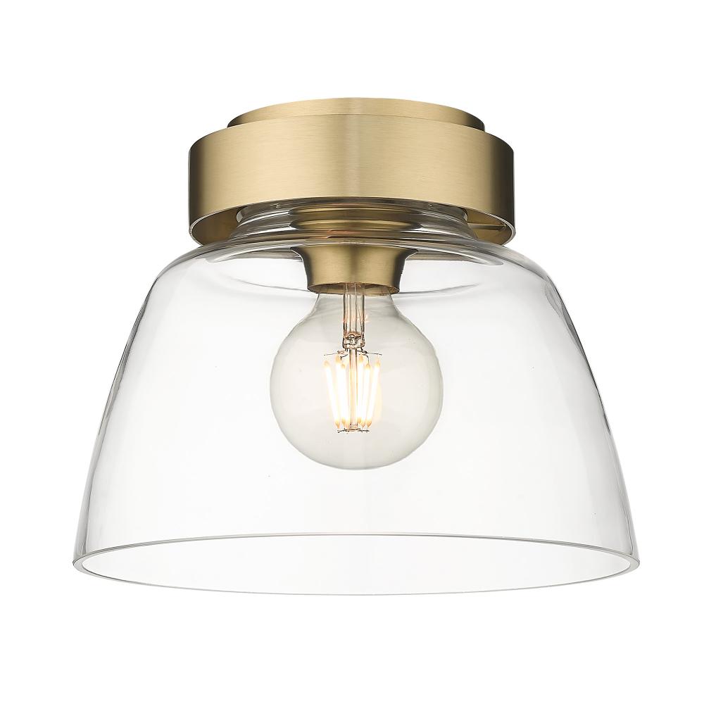 Remy BCB Flush Mount - 10&#34; in Brushed Champagne Bronze with Clear Glass Shade