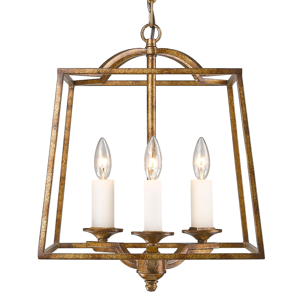 Athena 3 Light Pendant in Grecian Gold (Incandescent)