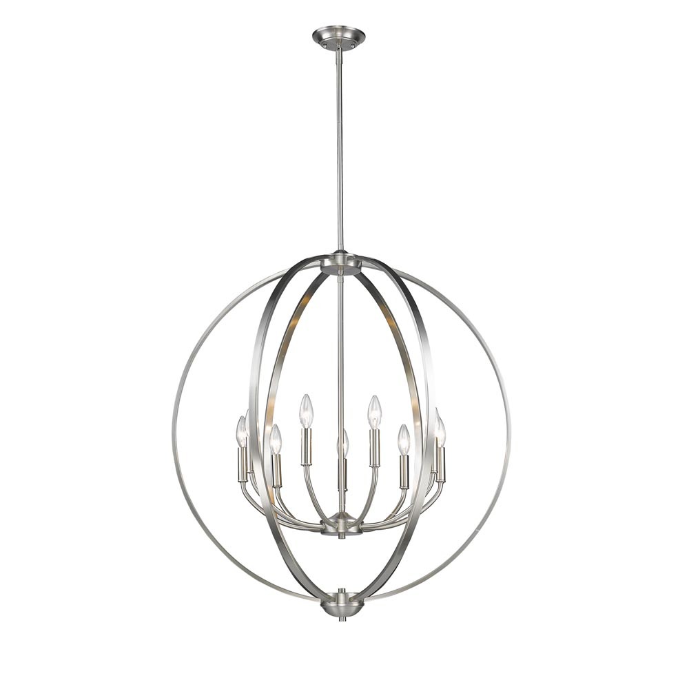 Colson PW 9 Light Chandelier in Pewter