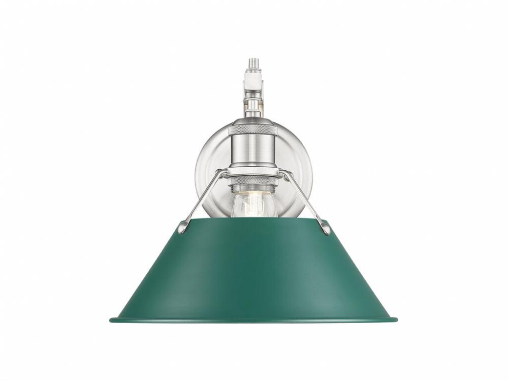 Orwell 1-Light Wall Sconce in Pewter with Pine Green