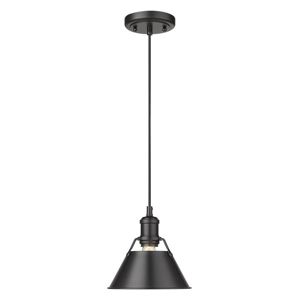 Orwell BLK Small Pendant - 7&#34; in Matte Black with Matte Black shade