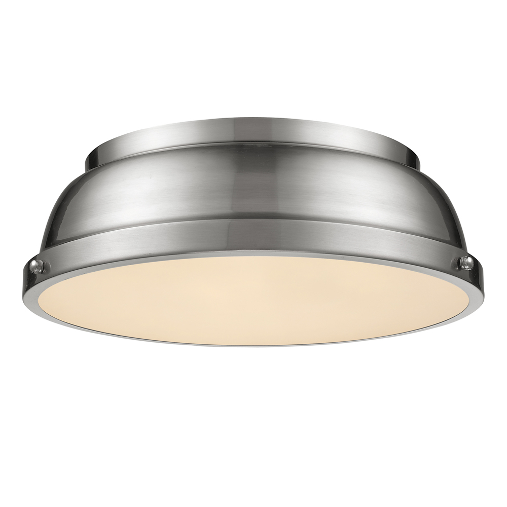 Duncan 14&#34; Flush Mount in Pewter with a Pewter Shade