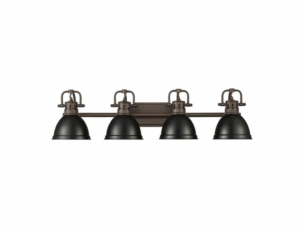 Duncan 4-Light Bath Vanity in Rubbed Bronze with Matte Black