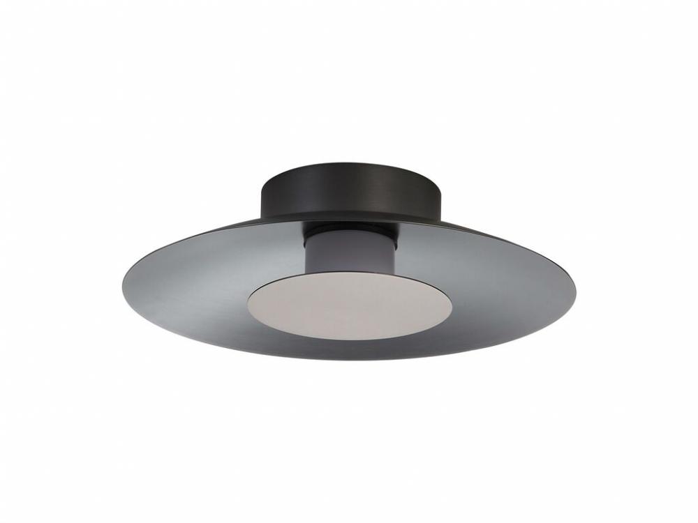 Luma LED Flush Mount - 12&#34; in Graphite with Coffee Silver Shade