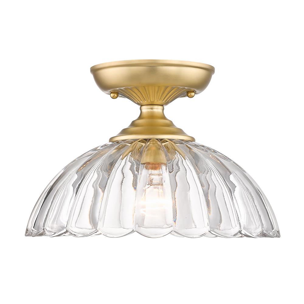 Audra BCB Semi-Flush in Brushed Champagne Bronze with Clear Glass Shade