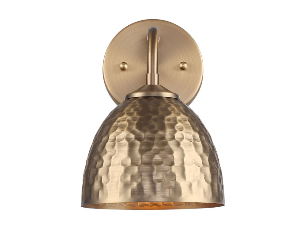 Shepard 1-Light Wall Sconce in Modern Brass with Modern Brass