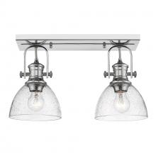 Golden 3118-2SF CH-SD - Hines 2-Light Semi-Flush in Chrome with Seeded Glass