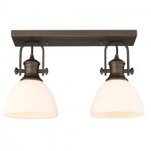 Golden 3118-2SF RBZ-OP - Hines 2-Light Semi-Flush in Rubbed Bronze with Opal Glass