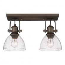 Golden 3118-2SF RBZ-SD - Hines 2-Light Semi-Flush in Rubbed Bronze with Seeded Glass