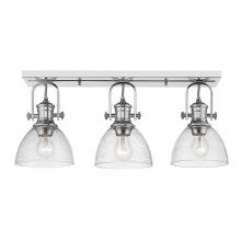 Golden 3118-3SF CH-SD - Hines 3-Light Semi-Flush in Chrome with Seeded Glass