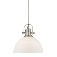 Golden 3118-L PW-OP - Hines 1-Light Pendant in Pewter with Opal Glass