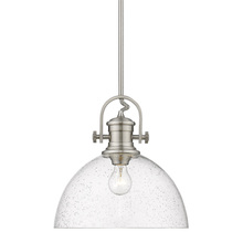 Golden 3118-L PW-SD - Hines 1-Light Pendant in Pewter with Seeded Glass