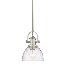 Golden 3118-M1L PW-SD - Hines Mini Pendant in Pewter with Seeded Glass