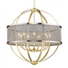 Golden 3167-9 OG-PW - Colson OG 9 Light Chandelier (with Pewter shade) in Olympic Gold