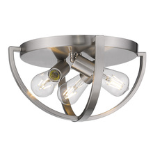Golden 3167-FM15 PW - Colson PW 15" Flush Mount in Pewter