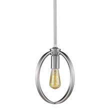 Golden 3167-M1L PW - Colson PW Mini Pendant (with Matte Black shade) in Pewter