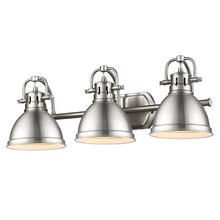 Golden 3602-BA3 PW-PW - Duncan 3 Light Bath Vanity in Pewter with a Pewter Shade