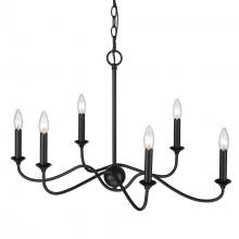 Golden 8316-LP BLK - Tierney 6 Light Linear Pendant in Matte Black