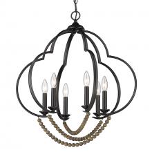 Golden 8320-6P BLK-EWB - 6 Light Pendant