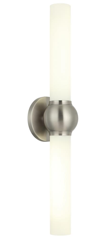 2 LT 25&#34;H &#34;PIERCE&#34; BRUSHED NICKEL WALL SCONCE