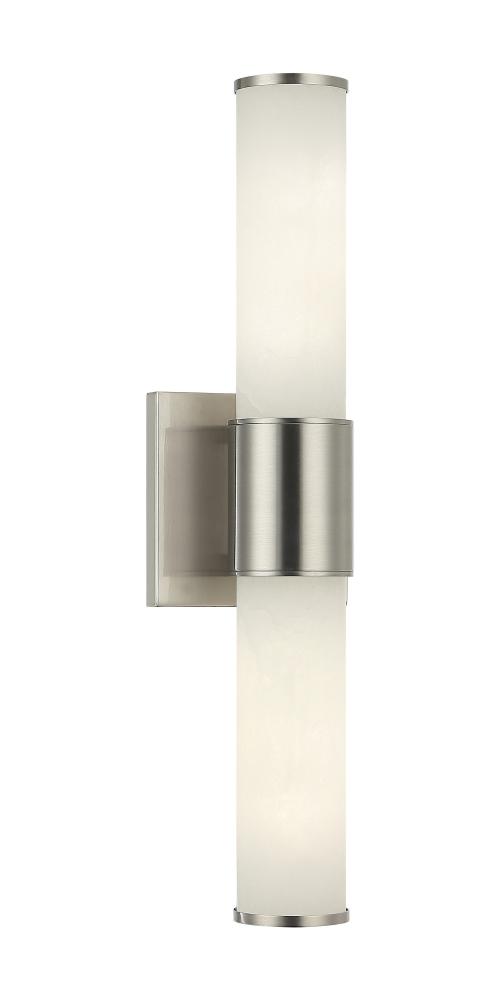 2 LT 18&#34;H &#34;LONDON&#34; BRUSHED NICKEL WALL SCONCE E26 LED 10W