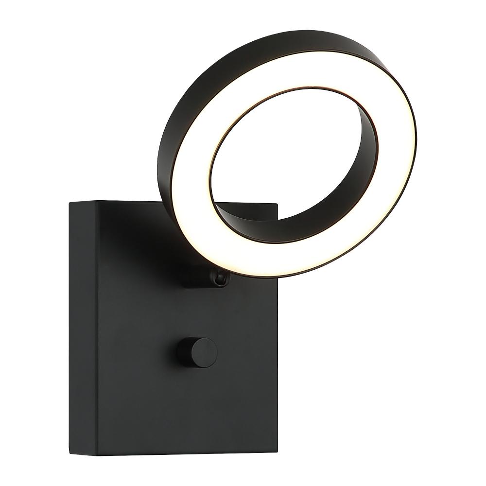 1 LT LED &#34;REALM&#34; BLACK WALL SCONCE / ACRYLIC SHADE