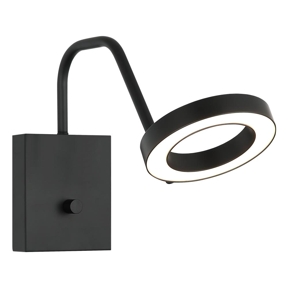 1 LT LED &#34;REALM&#34; BLACK WALL SCONCE / ACRYLIC SHADE