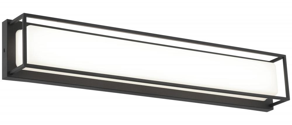 1 LT 24&#34;W &#34;THORNSTONE&#34; MATTE BLACK WALL SCONCE