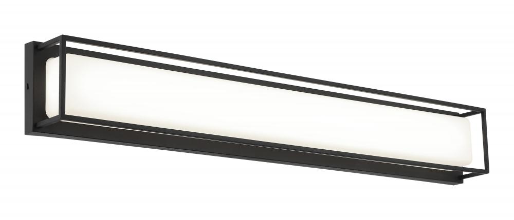 1 LT 30&#34;W &#34;THORNSTONE&#34; MATTE BLACK WALL SCONCE