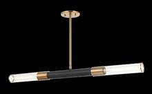 Matteo Lighting C61202MBAG - Tubo Matte Black + Aged Gold Brass Pendant