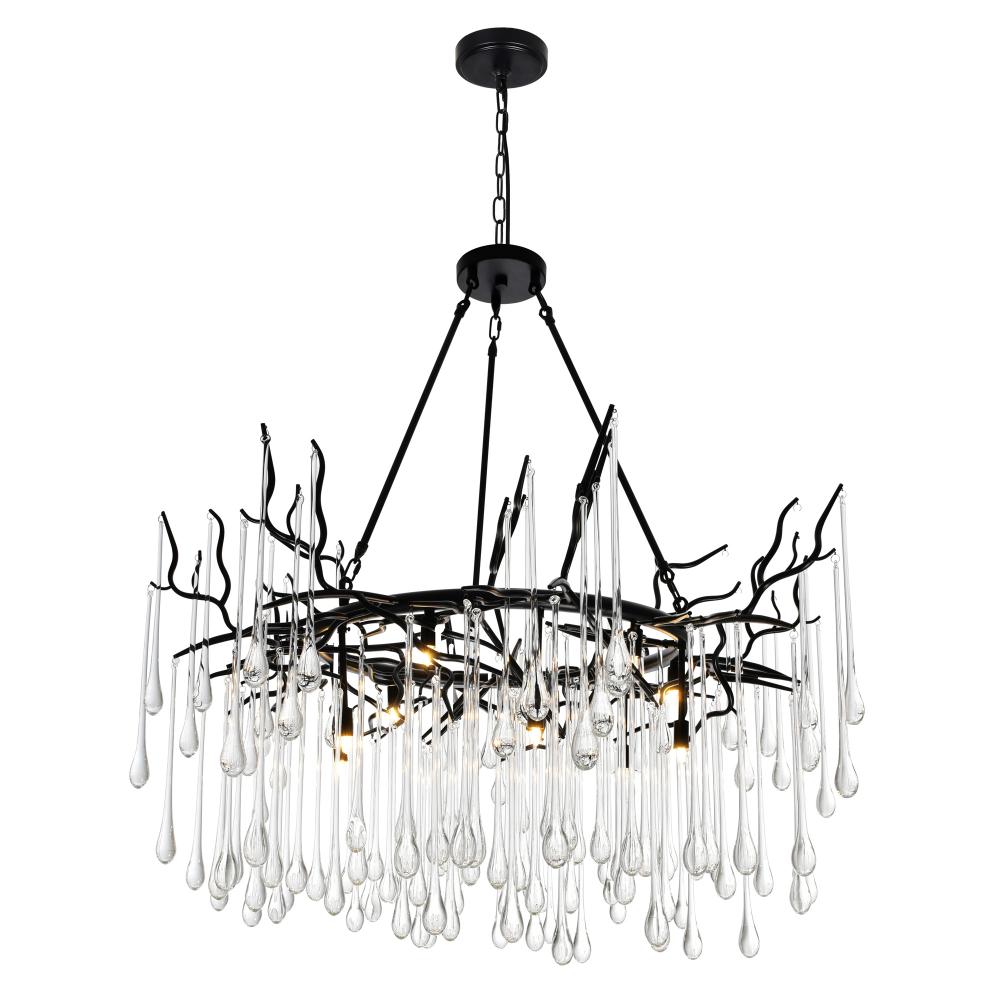 Anita 12 Light Chandelier With Black Finish