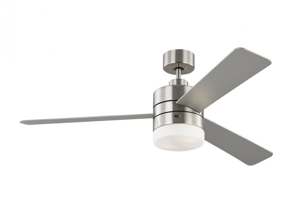 Era 52&#34; Dimmable LED Indoor/Outdoor Brushed Steel Ceiling Fan with Light Kit, Remote Control and