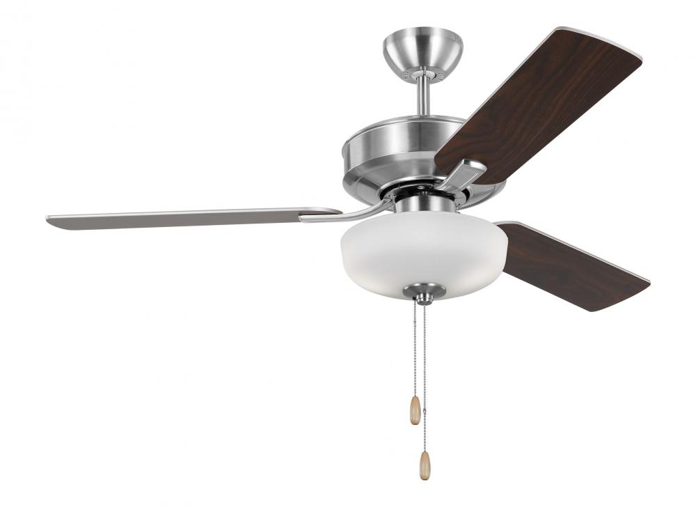 Linden 48&#39;&#39; traditional dimmable LED indoor brushed steel silver ceiling fan with light kit