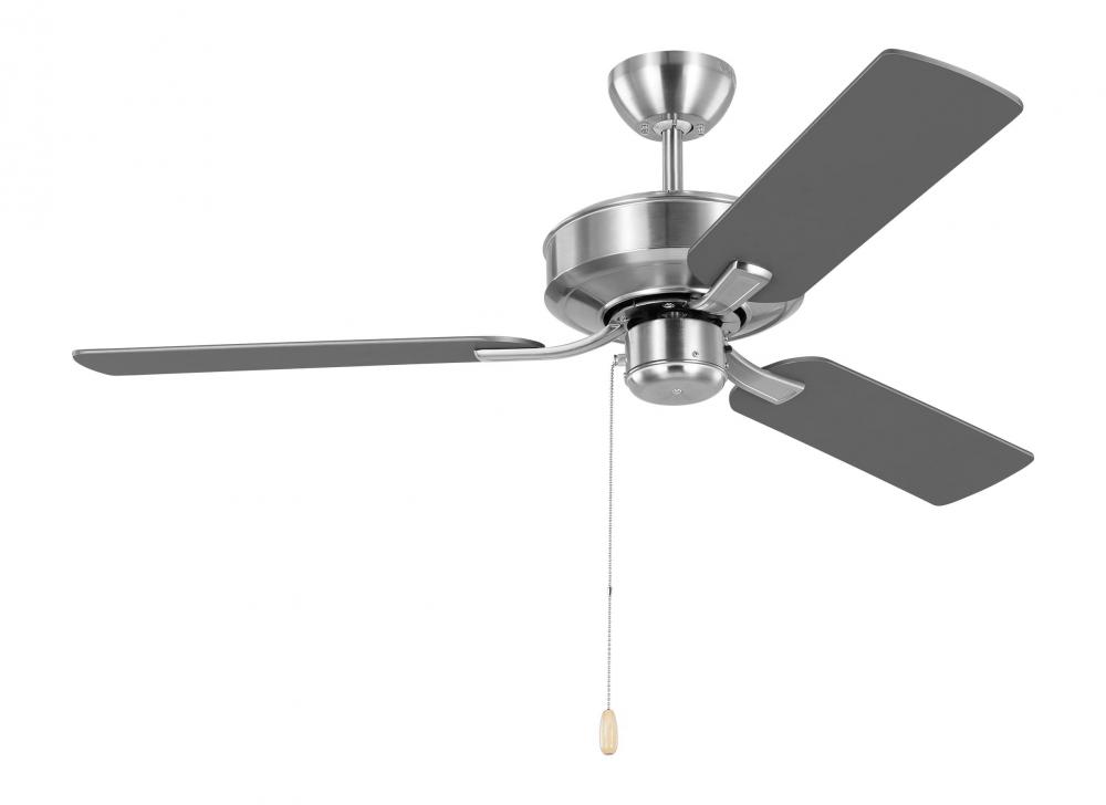 Linden 48&#39;&#39; traditional indoor brushed steel silver ceiling fan with reversible motor
