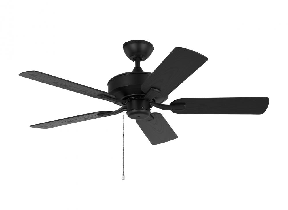 Linden 44&#39;&#39; traditional indoor/outdoor midnight black ceiling fan with reversible motor