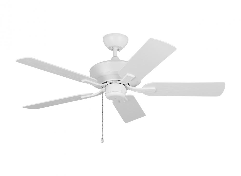 Linden 44&#39;&#39; traditional indoor/outdoor matte white ceiling fan with reversible motor