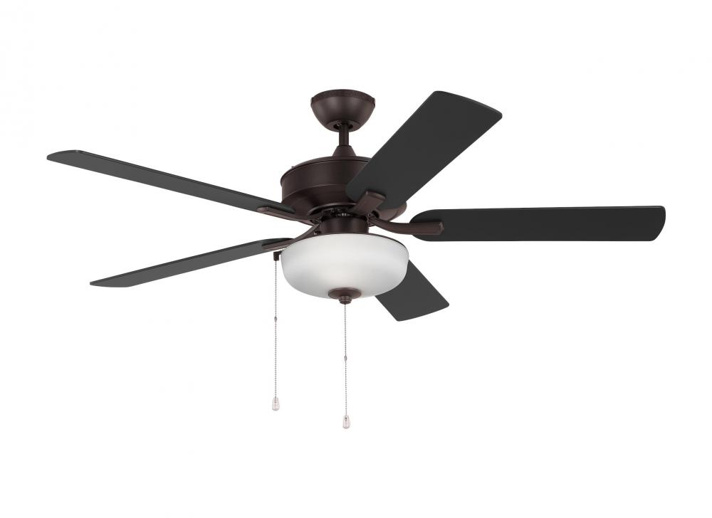 Linden 52&#39;&#39; traditional dimmable LED indoor/outdoor bronze ceiling fan with light kit and re