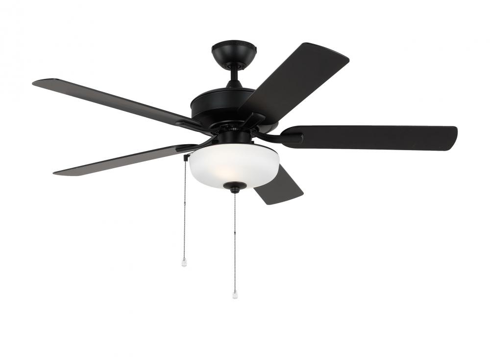 Linden 52&#39;&#39; traditional dimmable LED indoor/outdoor midnight black ceiling fan with light ki