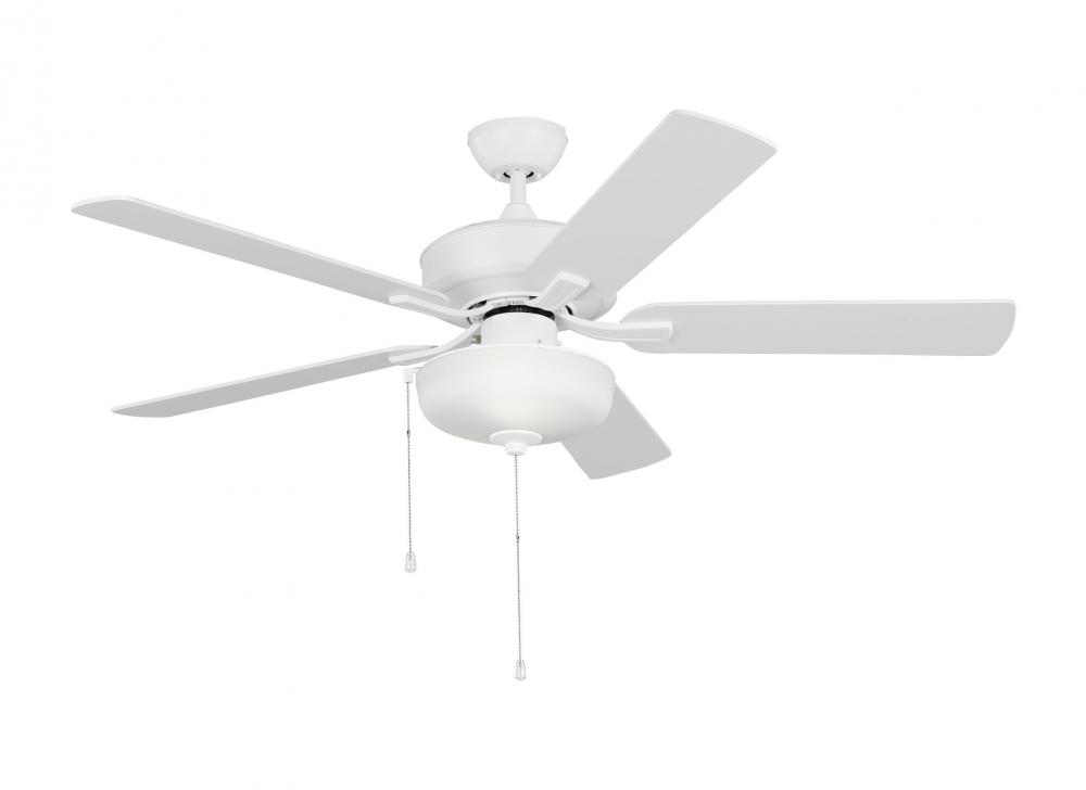 Linden 52&#39;&#39; traditional dimmable LED indoor/outdoor matte white ceiling fan with light kit a