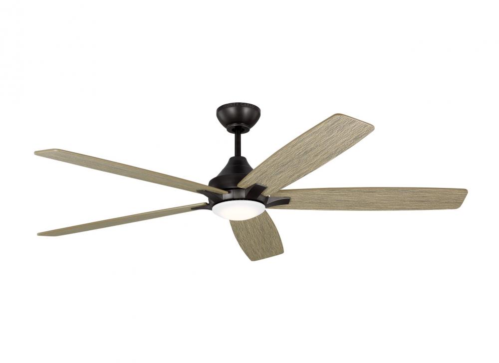 Lowden 60&#34; Dimmable Indoor/Outdoor Integrated LED Aged Pewter Ceiling Fan with Light Kit