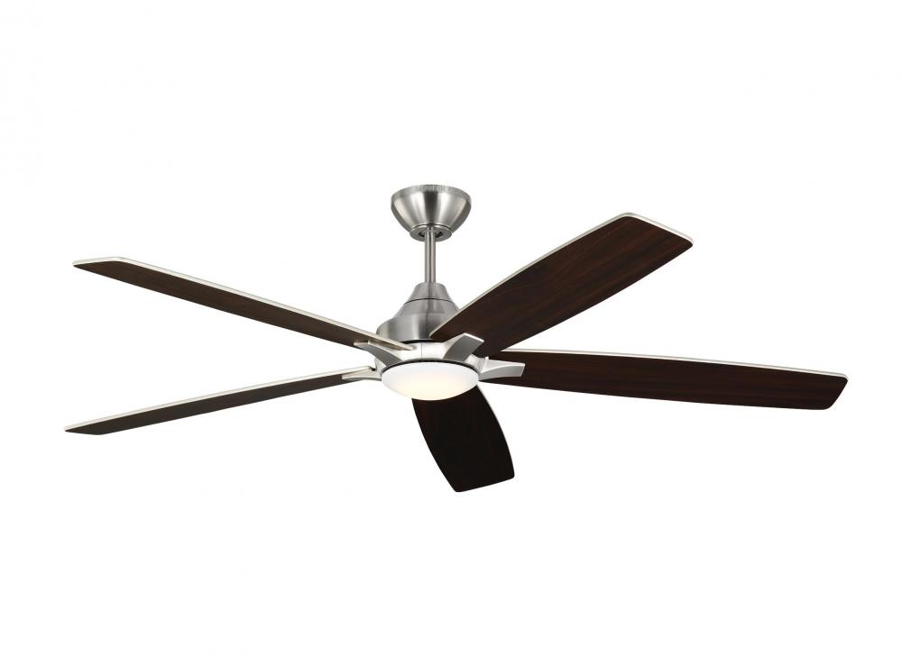 Lowden 60&#34; Dimmable Indoor/Outdoor Integrated LED Brushed Steel Ceiling Fan with Light Kit