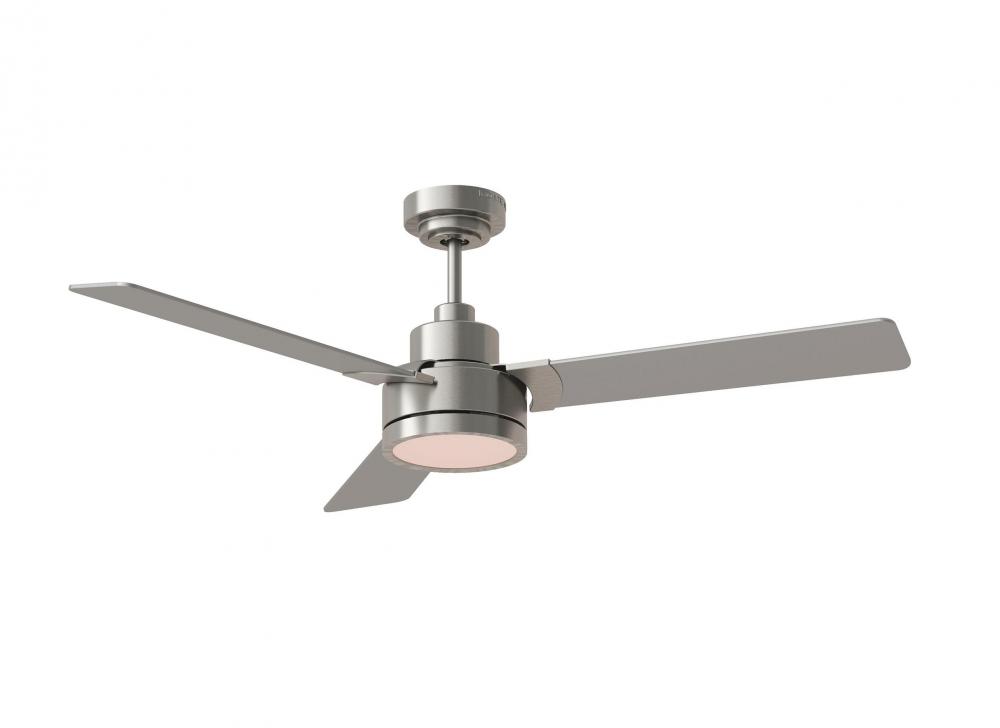 Jovie 52&#34; Indoor/OutdoorDimmable Integrated LED Brushed Steel Ceiling Fan with Light Kit Wall Co