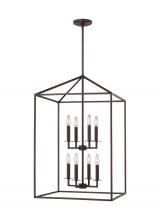 Generation Lighting 5115008-710 - Perryton transitional 8-light indoor dimmable large ceiling pendant hanging chandelier light in bron